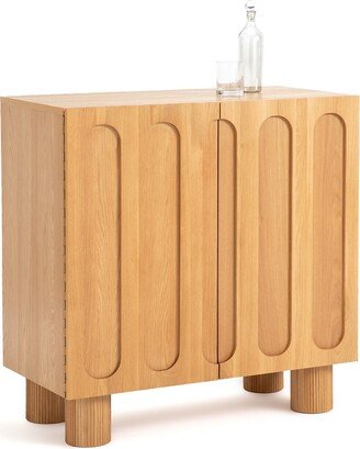 La Redoute Interieurs Cannelo Oak Veneered Bar Storage Cabinet