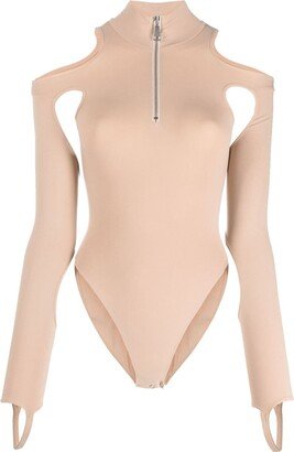 ANDREĀDAMO Sculpted Jersey Cut-Out Bodysuit-AA