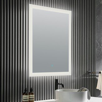 Olympus Polished Silver 36 in. x 24 in. Frameless LED Bathroom Mirror with Defogger