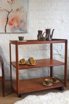 Teak Tea Trolley - Neutral 80cm x 81cm x 51cm at Urban Outfitters