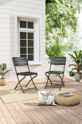 Living and Home Set of 2 Outdoor Plastic Folding Chairs