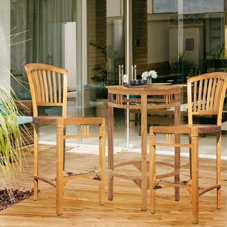 Orleans Teak Wood Indoor/ Outdoor Bar Stool Chair