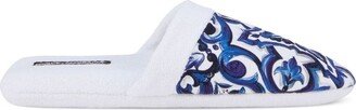 Barocco-print terry-cloth slippers