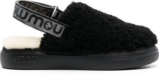 Shearling Slingback-Strap Slippers-AA