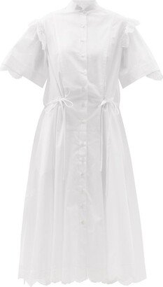 Lace-trim Cotton-poplin Shirt Dress