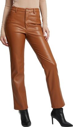 Alesi High Waist Straight Leg Faux Leather Pants