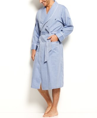 Herringbone Woven Shawl Collar Robe