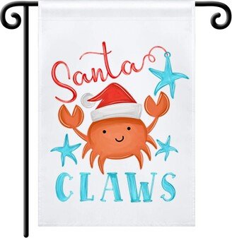 Decorative Garden Flag | Santa Claws Single Side Print Outdoor Decor Christmas Crab