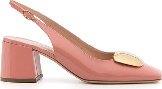 Chrome Pebble 65mm Slingback Pumps