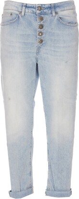 Logo-Patch Distressed Jeans-AB