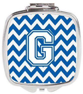 CJ1045-GSCM Letter G Chevron Blue & White Compact Mirror, 3 x 0.3 x 2.75 in.