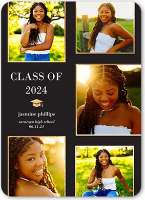 Graduation Announcements: Sleek Showcase Graduation Announcement, Grey, 5X7, Standard Smooth Cardstock, Rounded