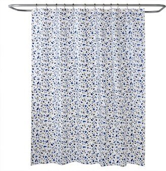 Terrazzo PEVA Shower Curtain Blue