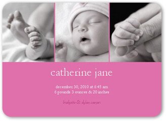 Birth Announcements: Lucent Gallery Pink Birth Announcement, Pink, Signature Smooth Cardstock, Rounded