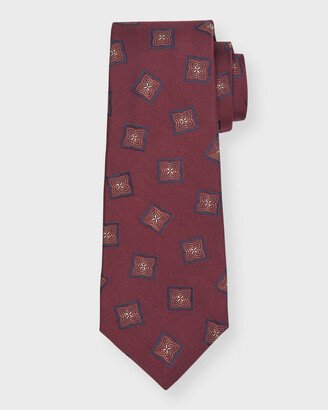 Men's Medallion Jacquard Silk Tie-AI