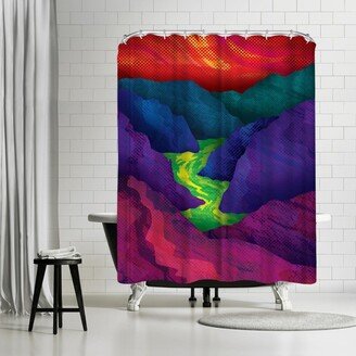 71 x 74 Shower Curtain, Up Stream by Joe Van Wetering