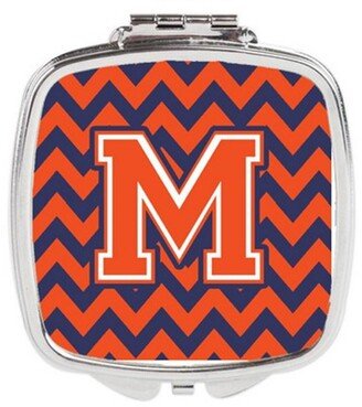 CJ1042-MSCM Letter M Chevron Orange & Blue Compact Mirror, 3 x 0.3 x 2.75 in.