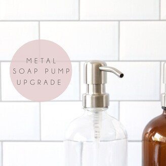 One Silver Metal Soap Dispenser Pump Upgrade | Farmhouse Kitchen Modern Industrial Decor