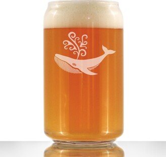 Whale - Cute Beer Can Pint Glass, Etched Sayings, Nautical Themed Birthday Gift For Women That Love The Ocean & Whales, Beach Lovers