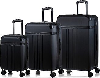 Vintage Black 3-Piece Hardshell Spinner Suitcase Set