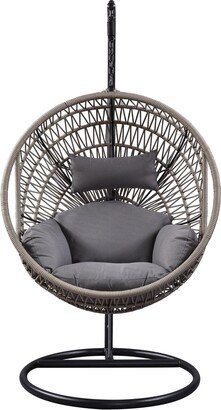 Patio Swing Chair with Stand, Fabric and Rope