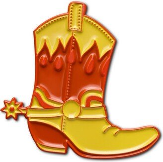 Make Heads Turn Enamel Pin Cowboy Boot Red