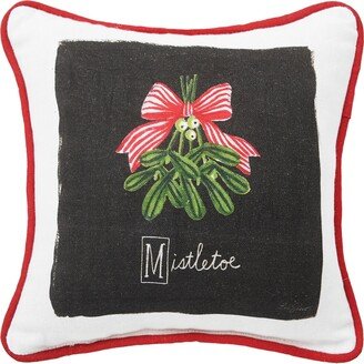 Mistletoe Alphabet Printed Throw Pillow