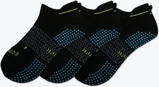 Men's Performance Gripper Ankle Non-Slip Workout Socks Perfect For Yoga, Pilates, and Barre Workouts 3-Pack - Black - XL - Athletic