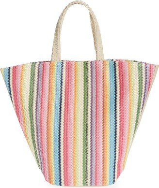 Paloma Stripe Straw Tote