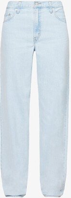Womens Love Is Love Baggy Dad Relaxed-leg Mid-rise Jeans