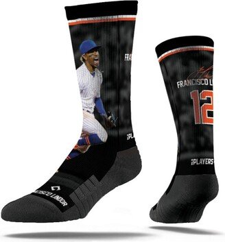 Men's and Women's Francisco Lindor New York Mets Walk Off Premium Full Sub Crew Socks - Black, Gray