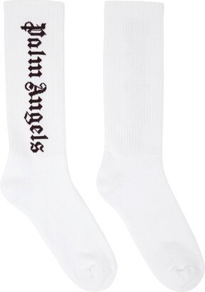 White Classic Logo Socks