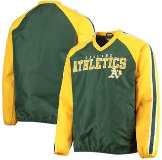 Men's G-iii Sports by Carl Banks Green and Gold Oakland Athletics Kickoff Raglan V-Neck Pullover Jacket - Green, Gold