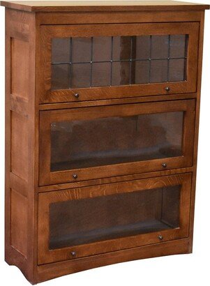 Crafters and Weavers Mission Craftsman Style Oak Barrister Bookcase - 3 Stack