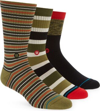 Assorted 3-Pack Haholidayz Stripe Crew Socks
