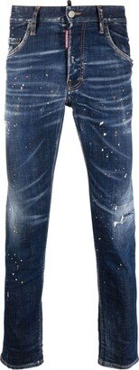 Paint-Splatter Skinny-Cut Jeans