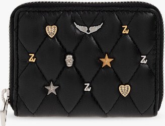 Quilted Wallet With Logo - Black-AA