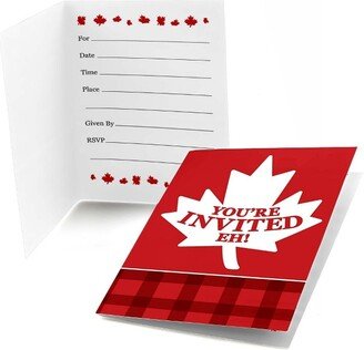 Big Dot of Happiness Canada Day - Fill In Canadian Party Invitations (8 count)