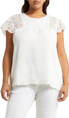 Forgotten Grace Embroidered Eyelet Blouse