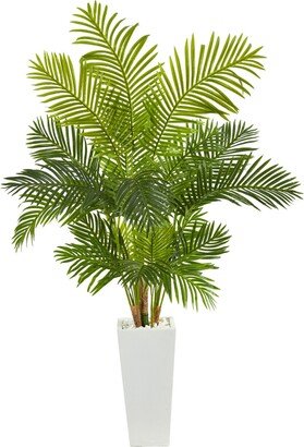 68in. Hawaii Palm Artificial Tree in Tall White Planter