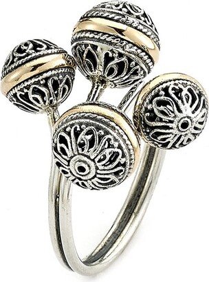 18K & Silver Balinese Design Ring