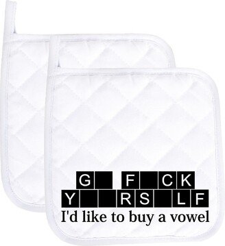 I'd Like To Buy A Vowel Funny Potholder Oven Mitts Cute Pair Kitchen Gloves Cooking Baking Grilling Non Slip Cotton