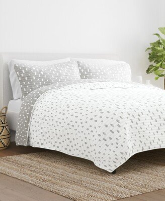 All Season 3 Piece Painted Dots Reversible Quilt Set, King/California King