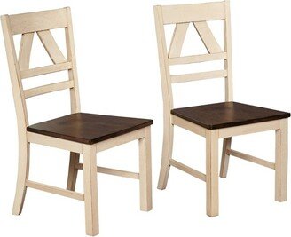 Set of 2 Vintner Dining Chairs Antique White - Buylateral