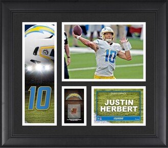 Justin Herbert Los Angeles Chargers Framed 15 x 17 Player Collage with a Piece of Game-Used Football