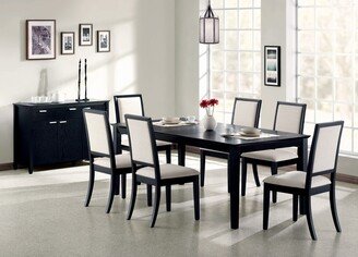 CDecor Daniela Black and Cream 7-piece Dining Set with Extension Leaf