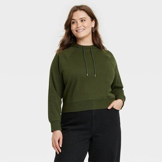 Women' Cropped Hoodie Sweathirt - Univeral Thread™ Olive Green 2X