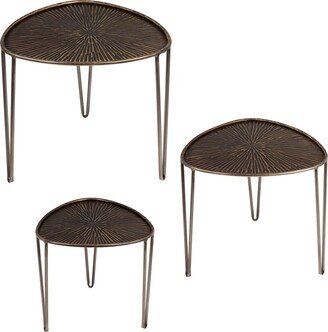 Leaf Shape Metal Nested Side Tables, Set of 3