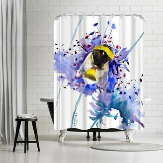 71 x 74 Shower Curtain, Bumblebee On Flowers Honey Bee 3 by Suren Nersisyan