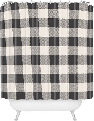 Zoe Wodarz City Plaid Shower Curtain Black/White